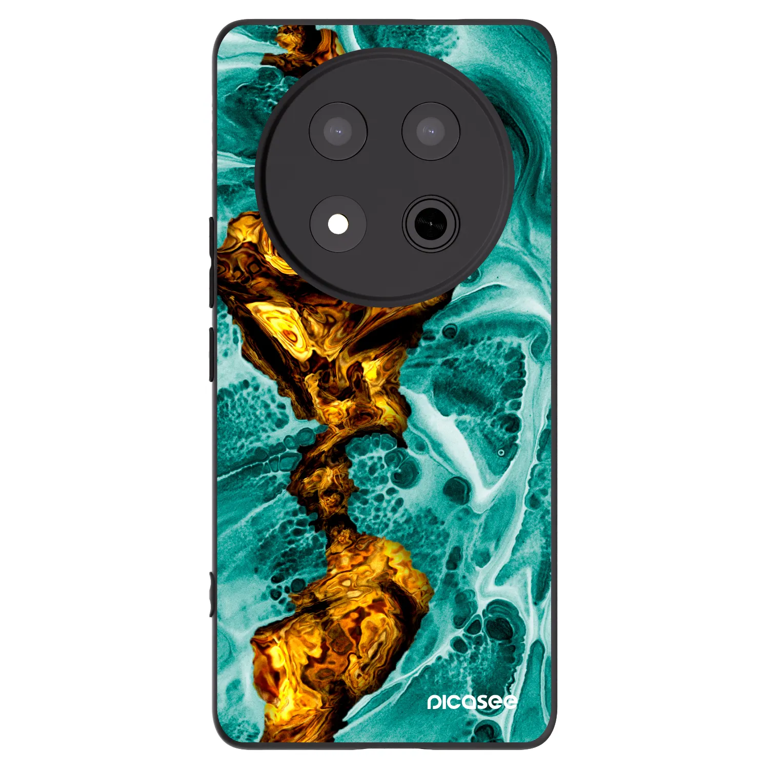 Picasee Μαύρη θήκη σιλικόνης για Honor Magic7 Lite 5G - Goldsky