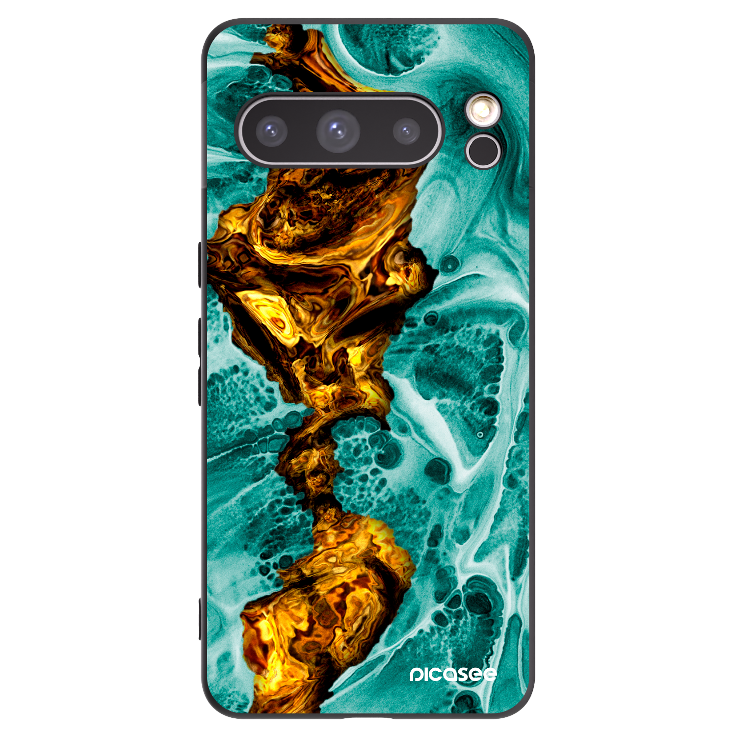 Picasee Μαύρη θήκη σιλικόνης για Google Pixel 8 Pro - Goldsky