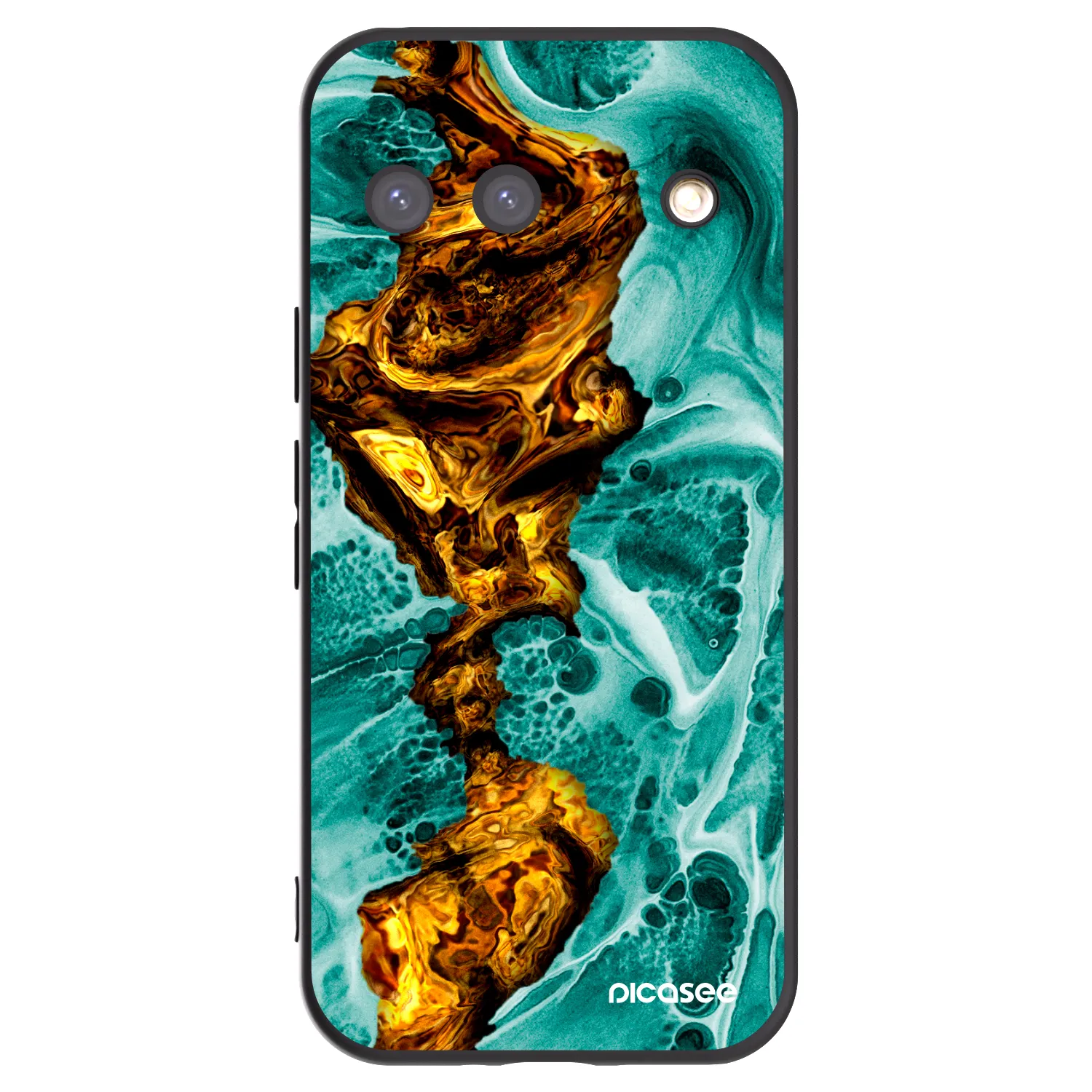 Picasee Μαύρη θήκη σιλικόνης για Google Pixel 9 - Goldsky