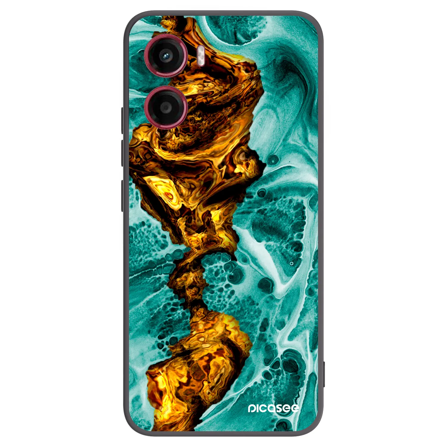 Picasee Μαύρη θήκη σιλικόνης για Motorola Moto G05 - Goldsky