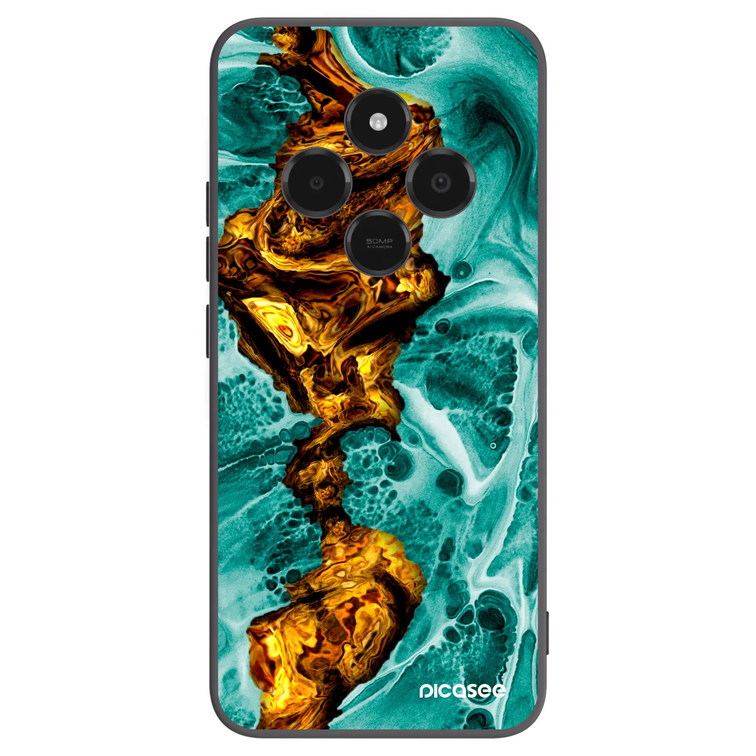 Picasee Μαύρη θήκη σιλικόνης για Xiaomi Poco C75 - Goldsky