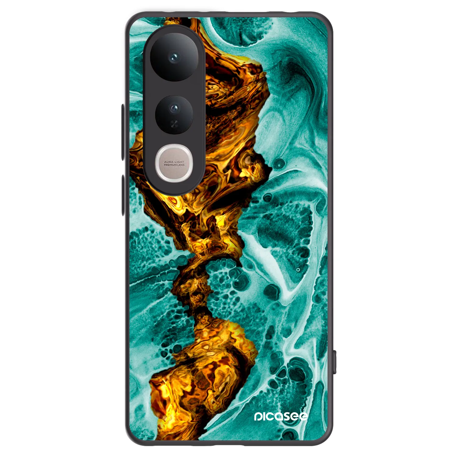 Picasee Μαύρη θήκη σιλικόνης για Vivo V50 Lite 5G - Goldsky