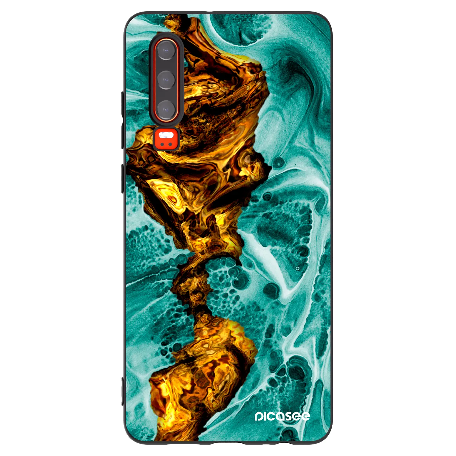 Picasee Μαύρη θήκη σιλικόνης για Huawei P30 - Goldsky