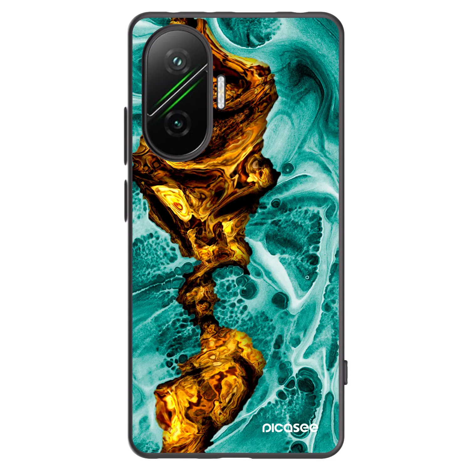 Picasee Μαύρη θήκη σιλικόνης για Xiaomi Poco F7 5G - Goldsky