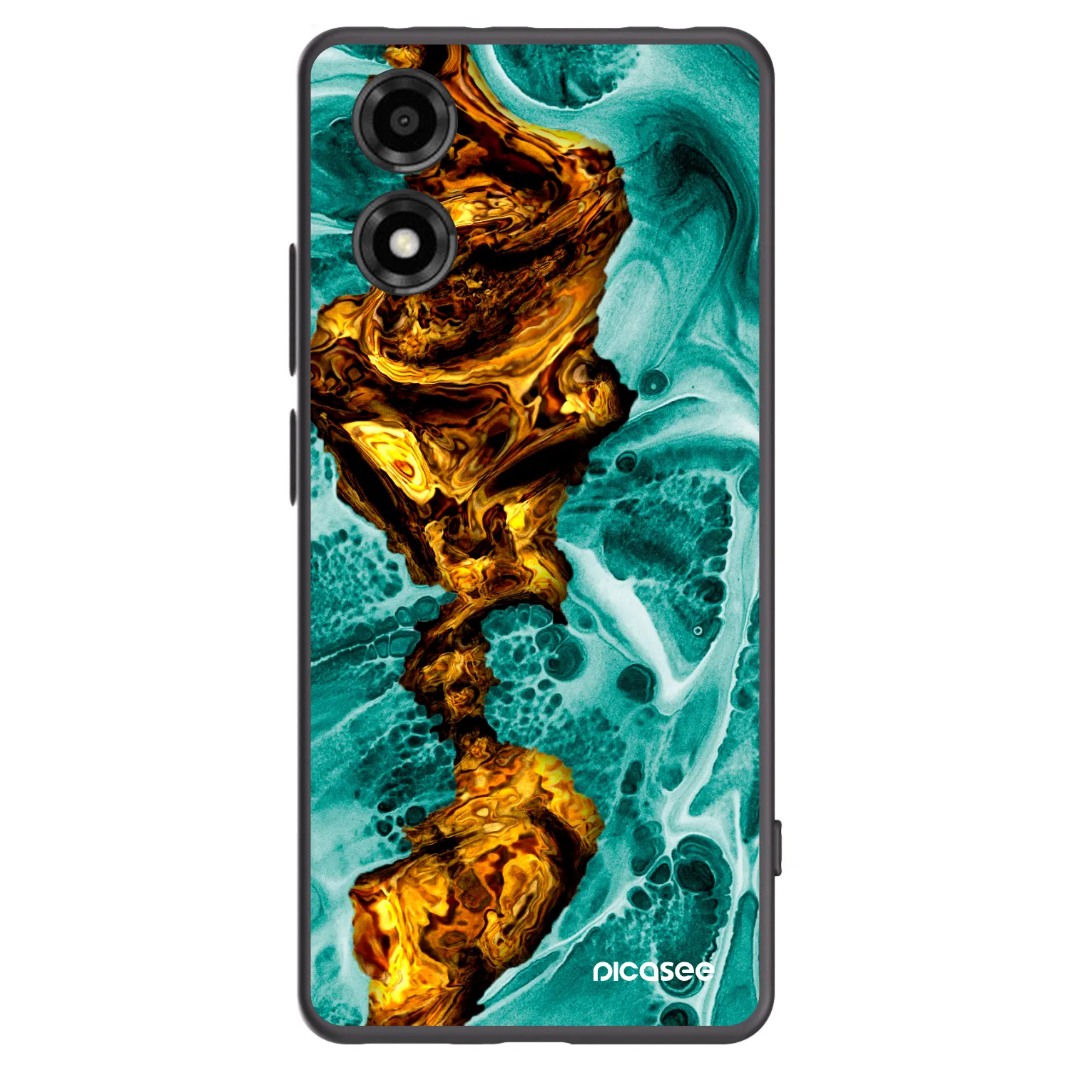 Picasee Μαύρη θήκη σιλικόνης για Motorola Moto E14 - Goldsky