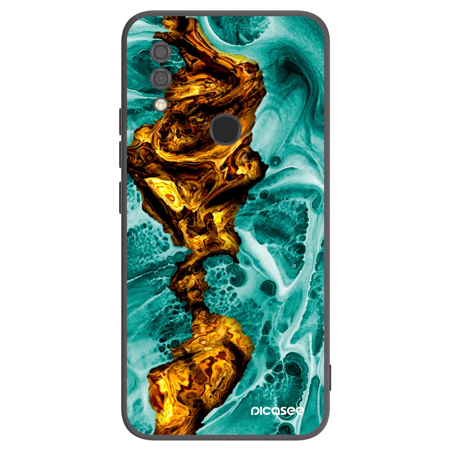 Picasee Μαύρη θήκη σιλικόνης για Xiaomi Redmi 7 - Goldsky