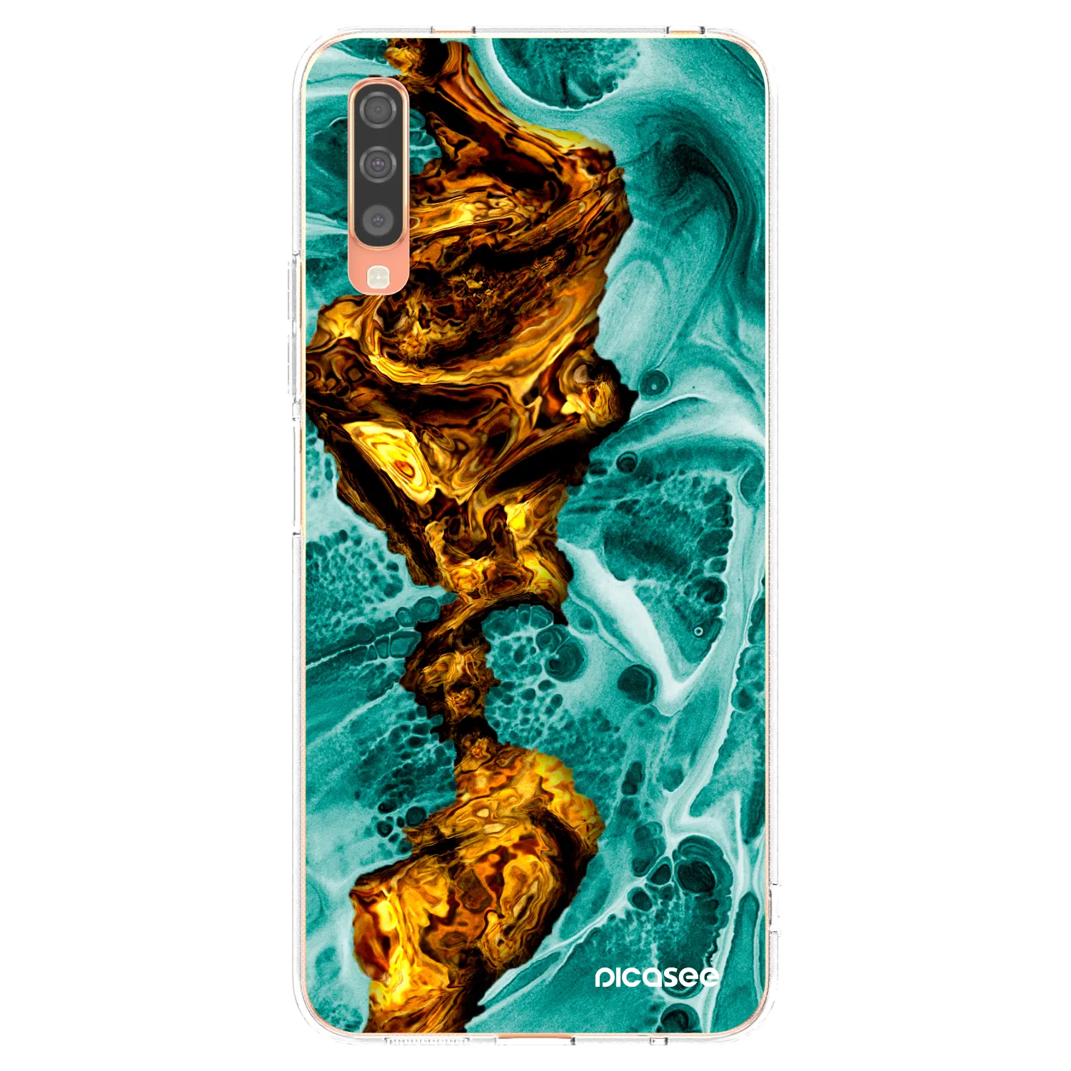 Picasee διαφανής θήκη σιλικόνης Samsung Galaxy A70 A705F - Goldsky
