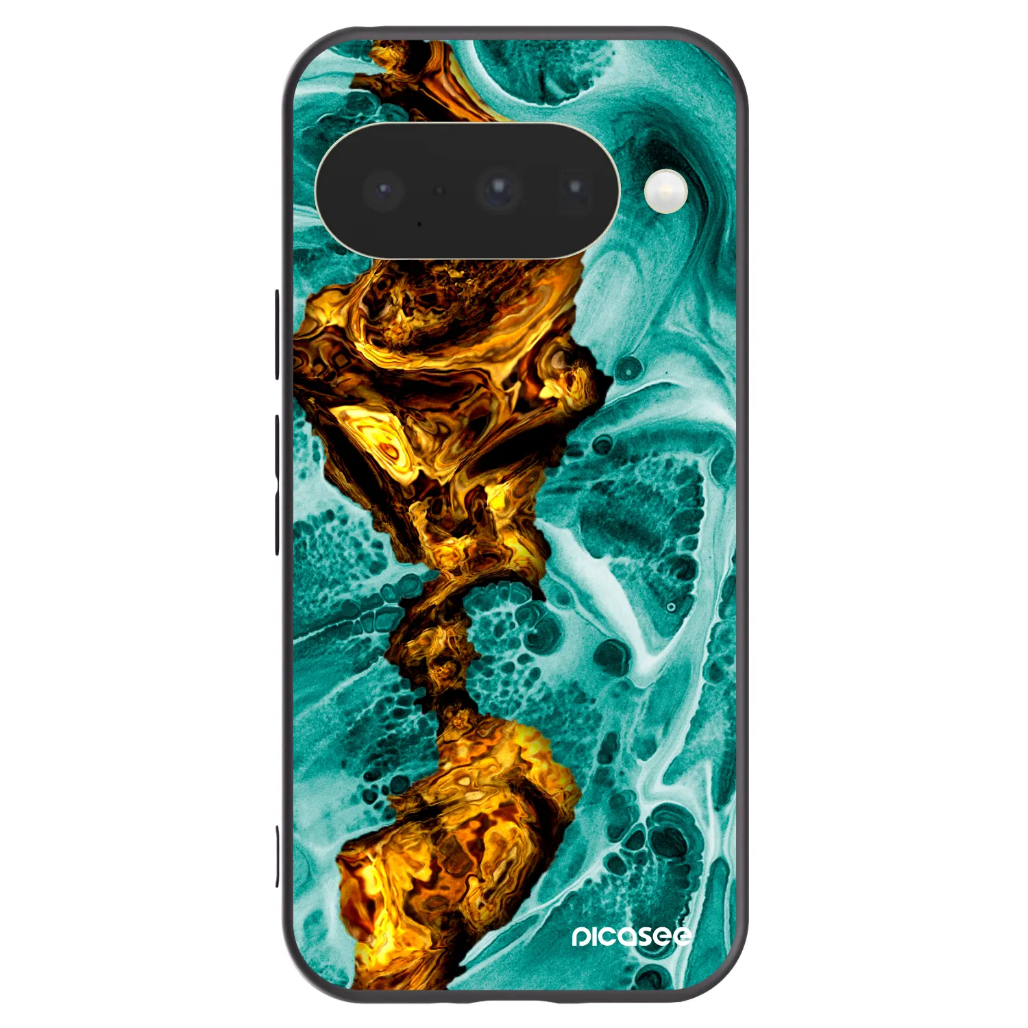 Picasee Μαύρη θήκη σιλικόνης για Google Pixel 10 - Goldsky
