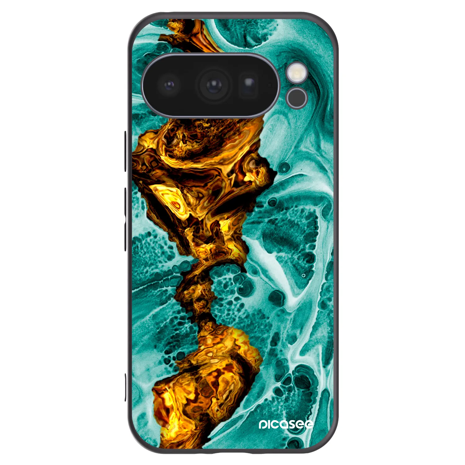 Picasee Μαύρη θήκη σιλικόνης για Google Pixel 10 Pro - Goldsky