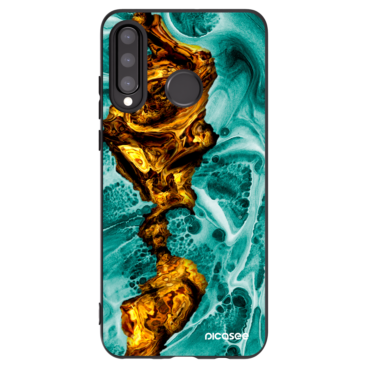 Picasee Μαύρη θήκη σιλικόνης για Huawei P30 Lite - Goldsky