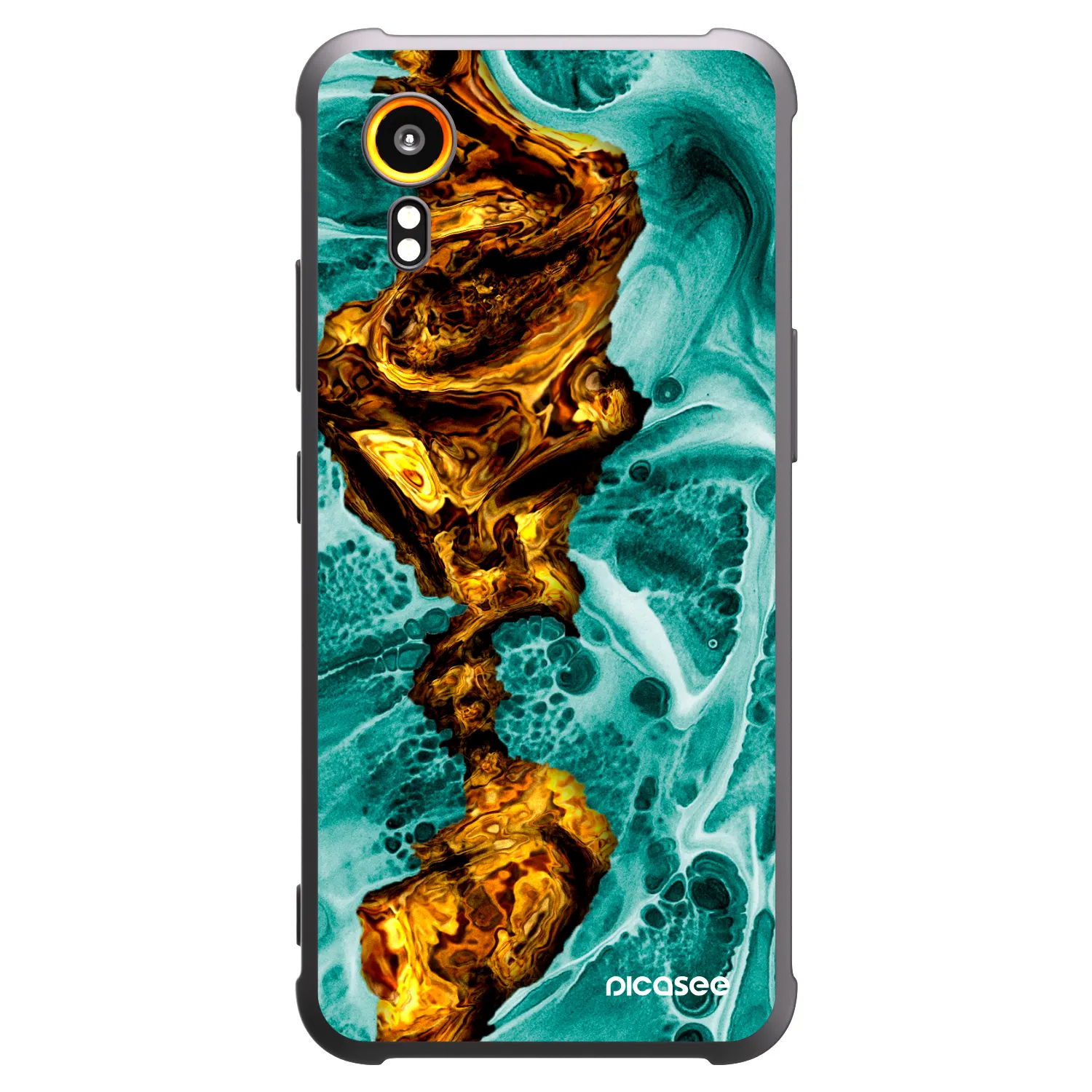 Picasee Μαύρη θήκη σιλικόνης για Samsung Galaxy Xcover 7 - Goldsky