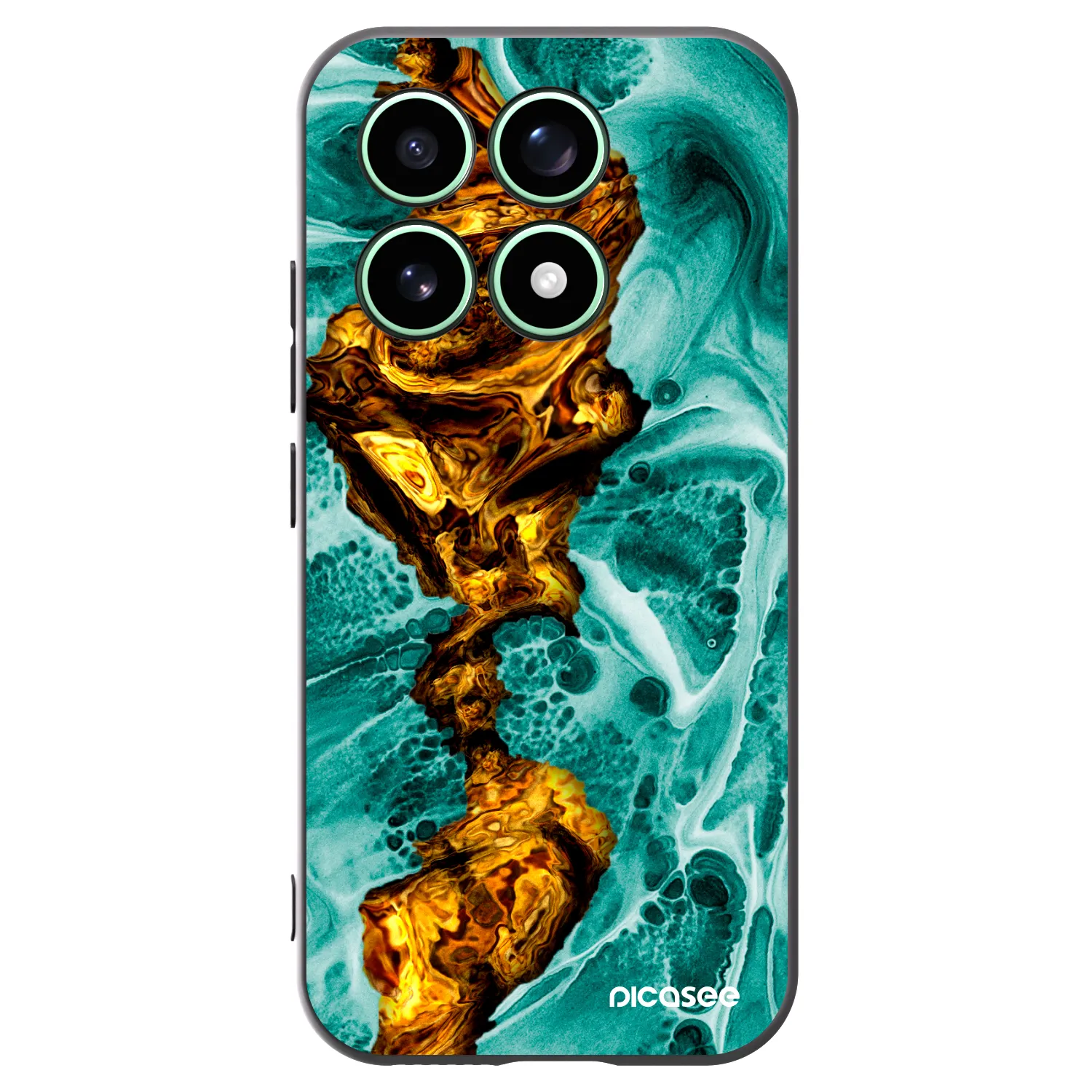 Picasee Μαύρη θήκη σιλικόνης για Xiaomi 17 - Goldsky