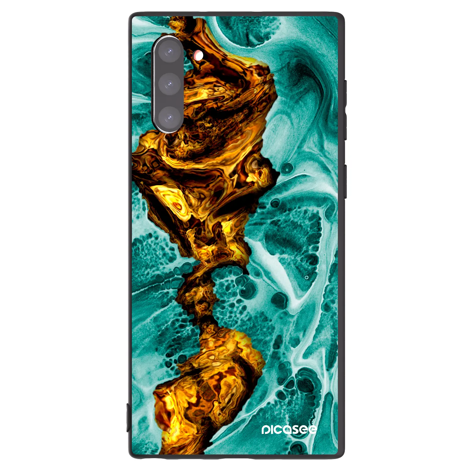 Picasee Μαύρη θήκη σιλικόνης για Samsung Galaxy Note 10 N970F - Goldsky