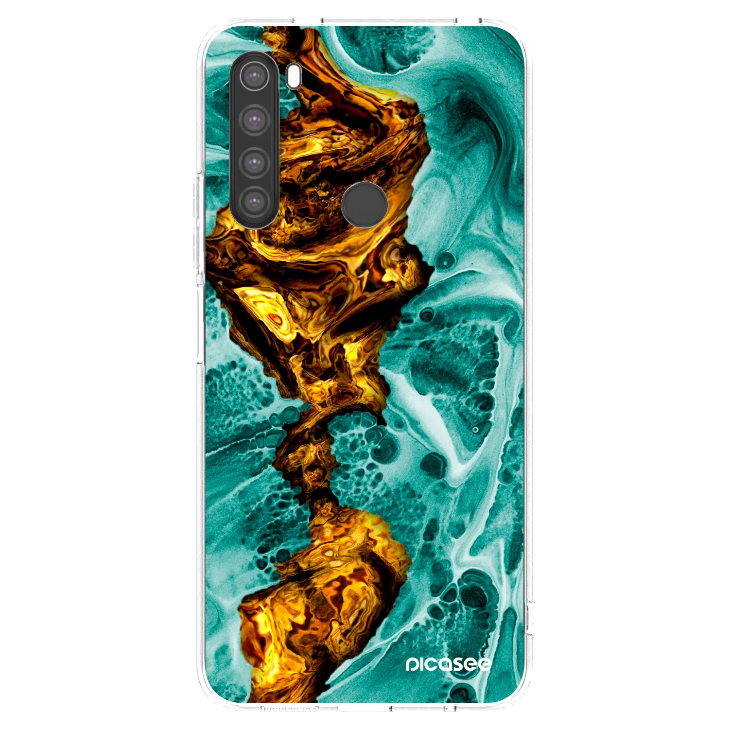 Picasee διαφανής θήκη σιλικόνης Xiaomi Redmi Note 8 - Goldsky