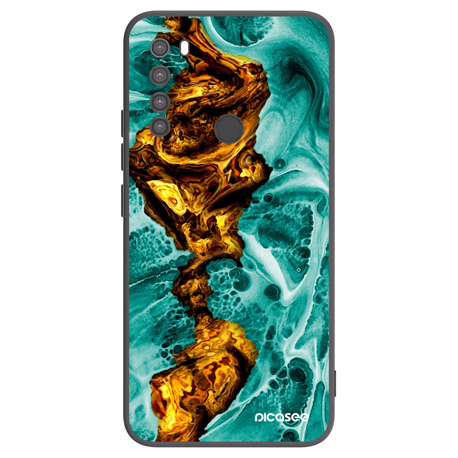Picasee Μαύρη θήκη σιλικόνης για Xiaomi Redmi Note 8 - Goldsky