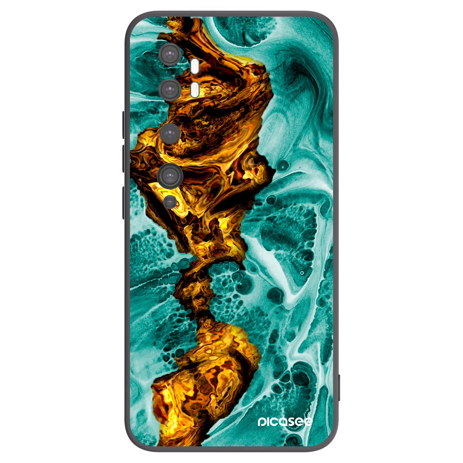 Picasee Μαύρη θήκη σιλικόνης για Xiaomi Mi Note 10 (Pro) - Goldsky