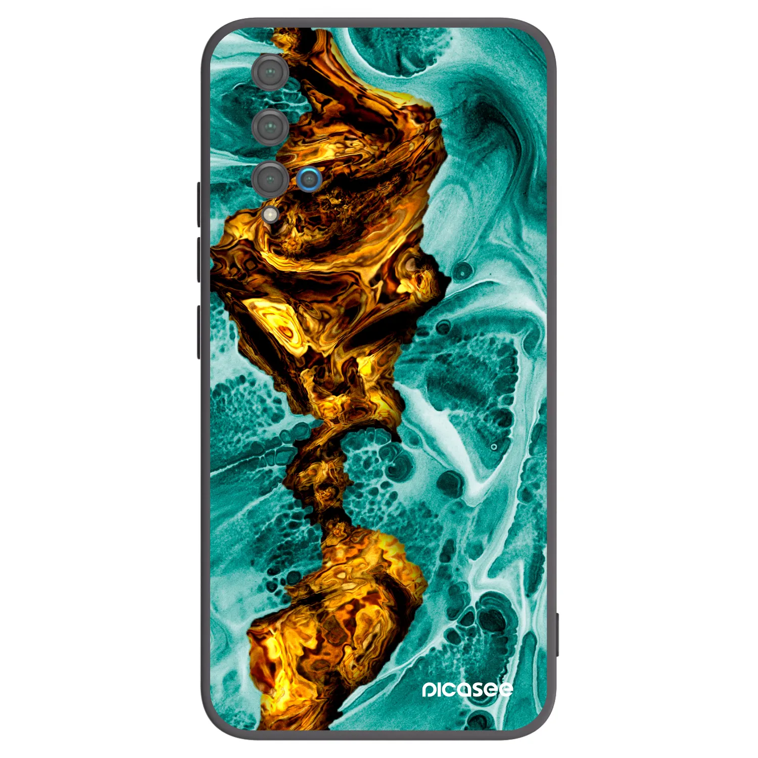 Picasee Μαύρη θήκη σιλικόνης για Huawei Nova 5T - Goldsky