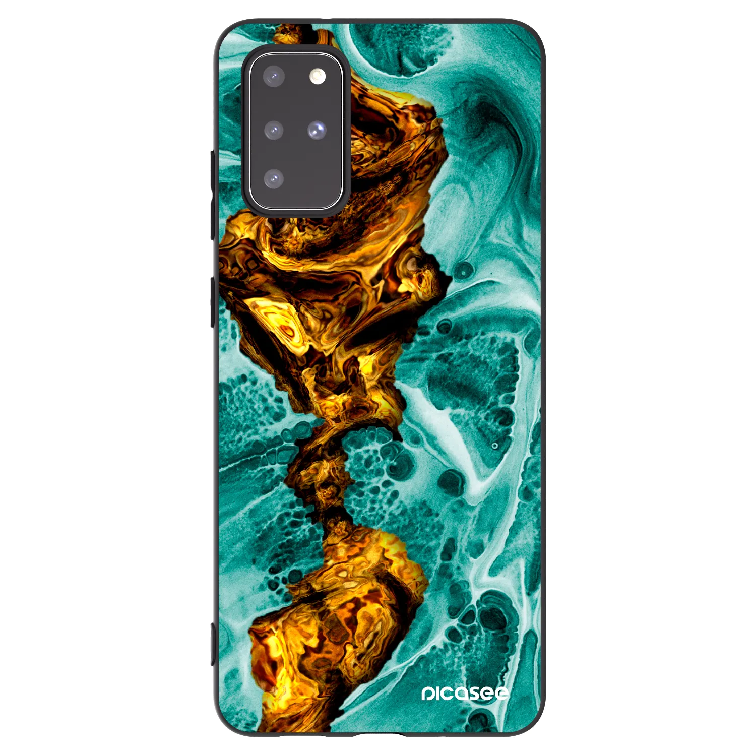 Picasee Μαύρη θήκη σιλικόνης για Samsung Galaxy S20+ G985F - Goldsky