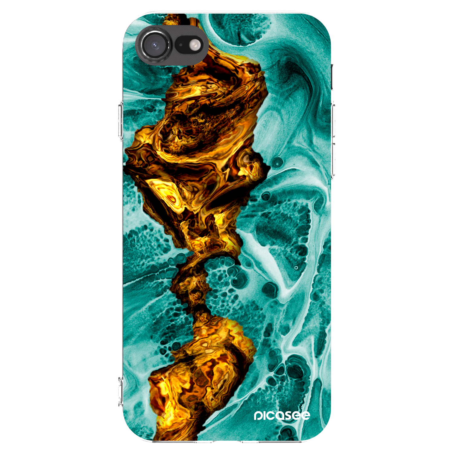 Picasee διαφανής θήκη σιλικόνης Apple iPhone SE 2020 - Goldsky