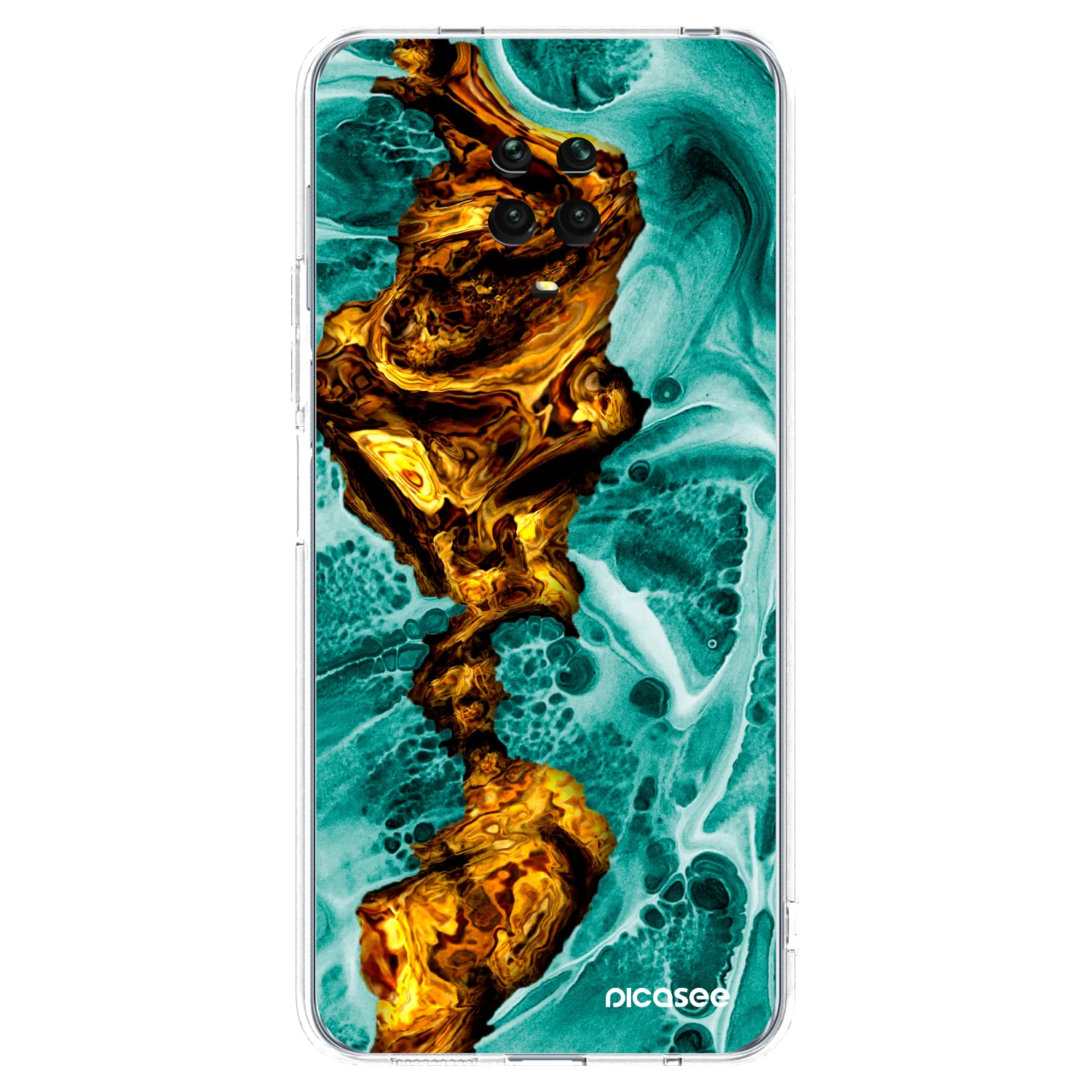 Picasee διαφανής θήκη σιλικόνης Xiaomi Redmi Note 9S - Goldsky