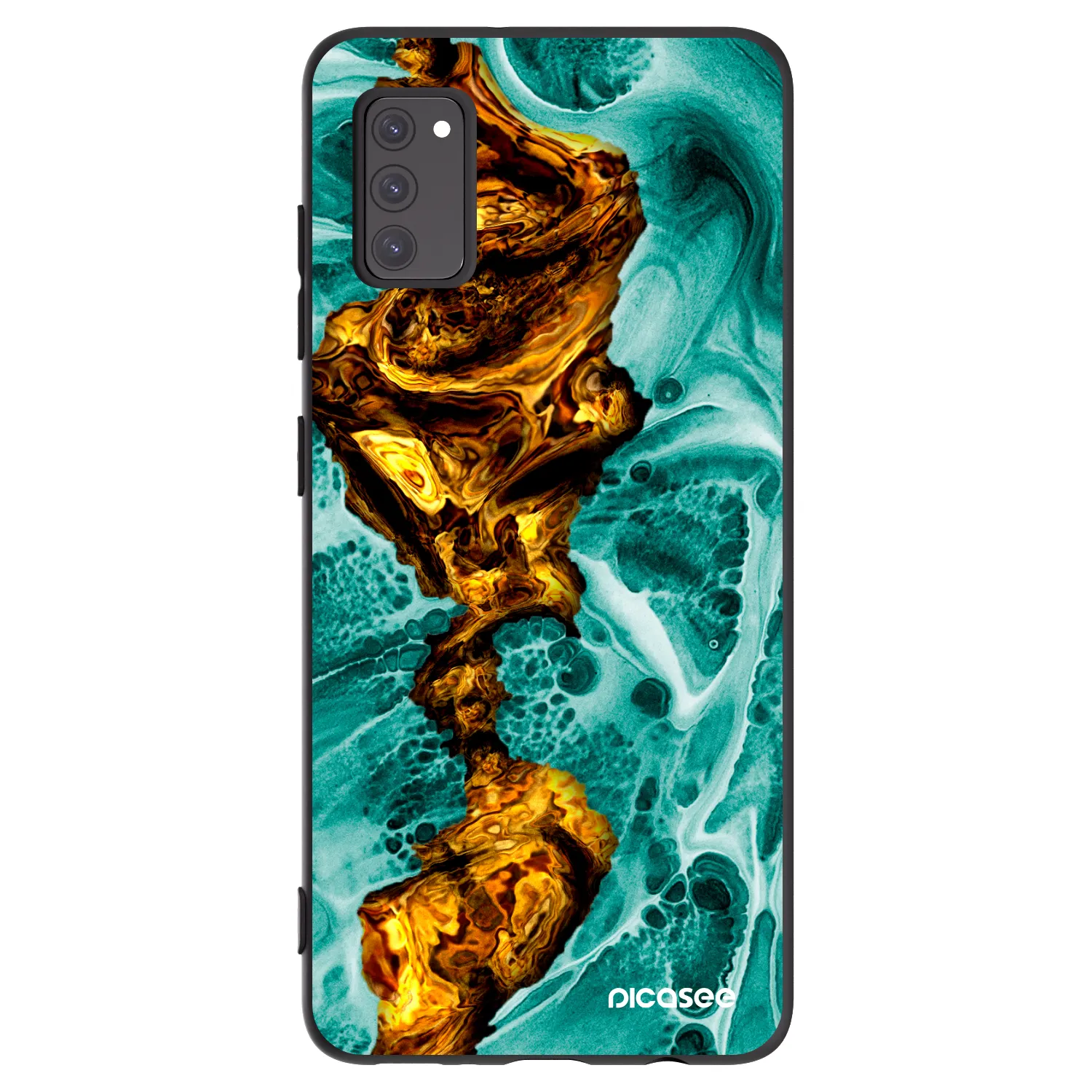 Picasee Μαύρη θήκη σιλικόνης για Samsung Galaxy A41 A415F - Goldsky