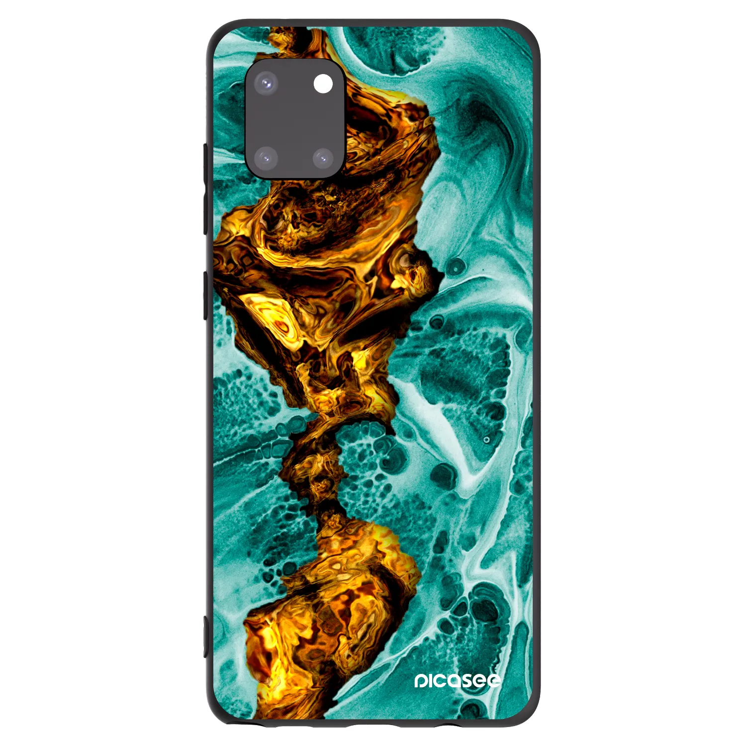 Picasee Μαύρη θήκη σιλικόνης για Samsung Galaxy Note 10 Lite N770F - Goldsky