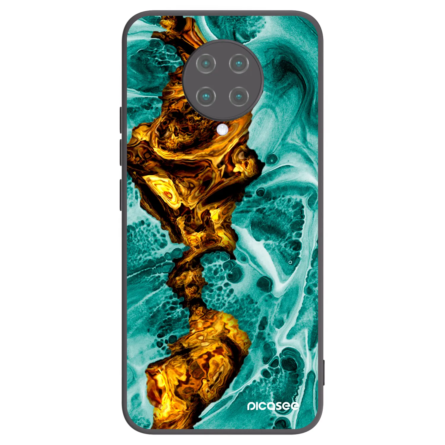 Picasee Μαύρη θήκη σιλικόνης για Xiaomi Poco F2 Pro - Goldsky
