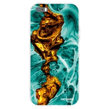 Picasee διαφανής θήκη σιλικόνης Apple iPhone 5/5S/SE - Goldsky