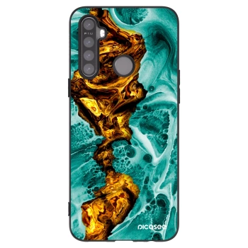 Picasee Μαύρη θήκη σιλικόνης για Realme 5 - Goldsky