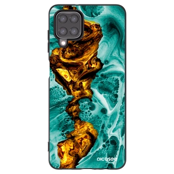 Picasee Μαύρη θήκη σιλικόνης για Samsung Galaxy A12 A125F - Goldsky