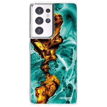 Picasee διαφανής θήκη σιλικόνης Samsung Galaxy S21 Ultra 5G G998B - Goldsky
