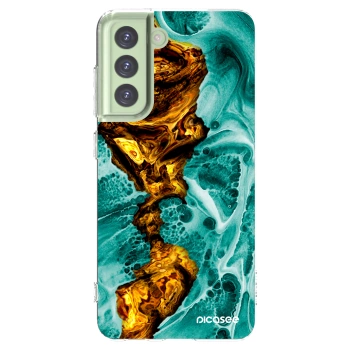 Picasee διαφανής θήκη σιλικόνης Samsung Galaxy S21 FE 5G - Goldsky