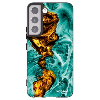 Picasee Μαύρη θήκη σιλικόνης για Samsung Galaxy S22 5G - Goldsky