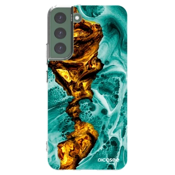 Picasee διαφανής θήκη σιλικόνης Samsung Galaxy S22+ 5G - Goldsky