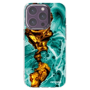 Picasee διαφανής θήκη σιλικόνης Apple iPhone 14 Pro - Goldsky