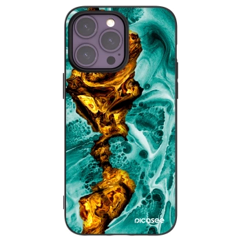 Picasee Μαύρη θήκη σιλικόνης για Apple iPhone 14 Pro Max - Goldsky