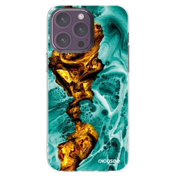 Picasee διαφανής θήκη σιλικόνης Apple iPhone 14 Pro Max - Goldsky