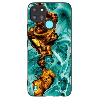 Picasee Μαύρη θήκη σιλικόνης για Realme C21Y - Goldsky