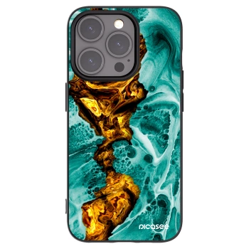 Picasee Μαύρη θήκη σιλικόνης για Apple iPhone 15 Pro - Goldsky