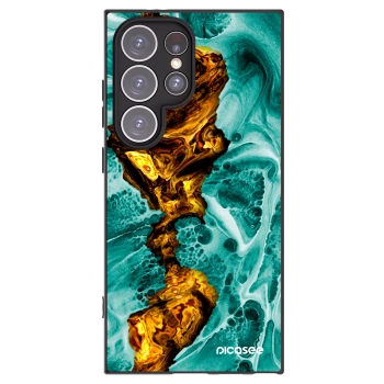 Picasee Μαύρη θήκη σιλικόνης για Samsung Galaxy S24 Ultra S928B 5G - Goldsky