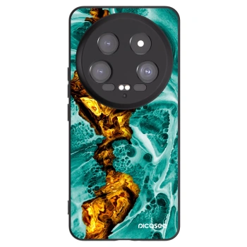 Picasee Μαύρη θήκη σιλικόνης για Xiaomi 14 Ultra - Goldsky