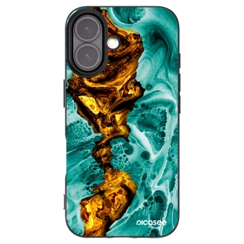 Picasee Μαύρη θήκη σιλικόνης για Apple iPhone 16 - Goldsky