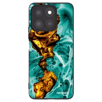 Picasee Μαύρη θήκη σιλικόνης για Honor X8c - Goldsky