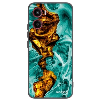 Picasee Μαύρη θήκη σιλικόνης για Motorola Moto G05 - Goldsky