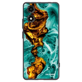 Picasee Μαύρη θήκη σιλικόνης για Motorola Moto E14 - Goldsky