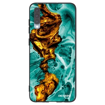 Picasee Μαύρη θήκη σιλικόνης για Samsung Galaxy A70 A705F - Goldsky