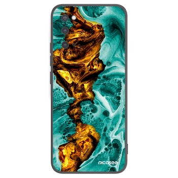 Picasee Μαύρη θήκη σιλικόνης για Samsung Galaxy S20 G980F - Goldsky
