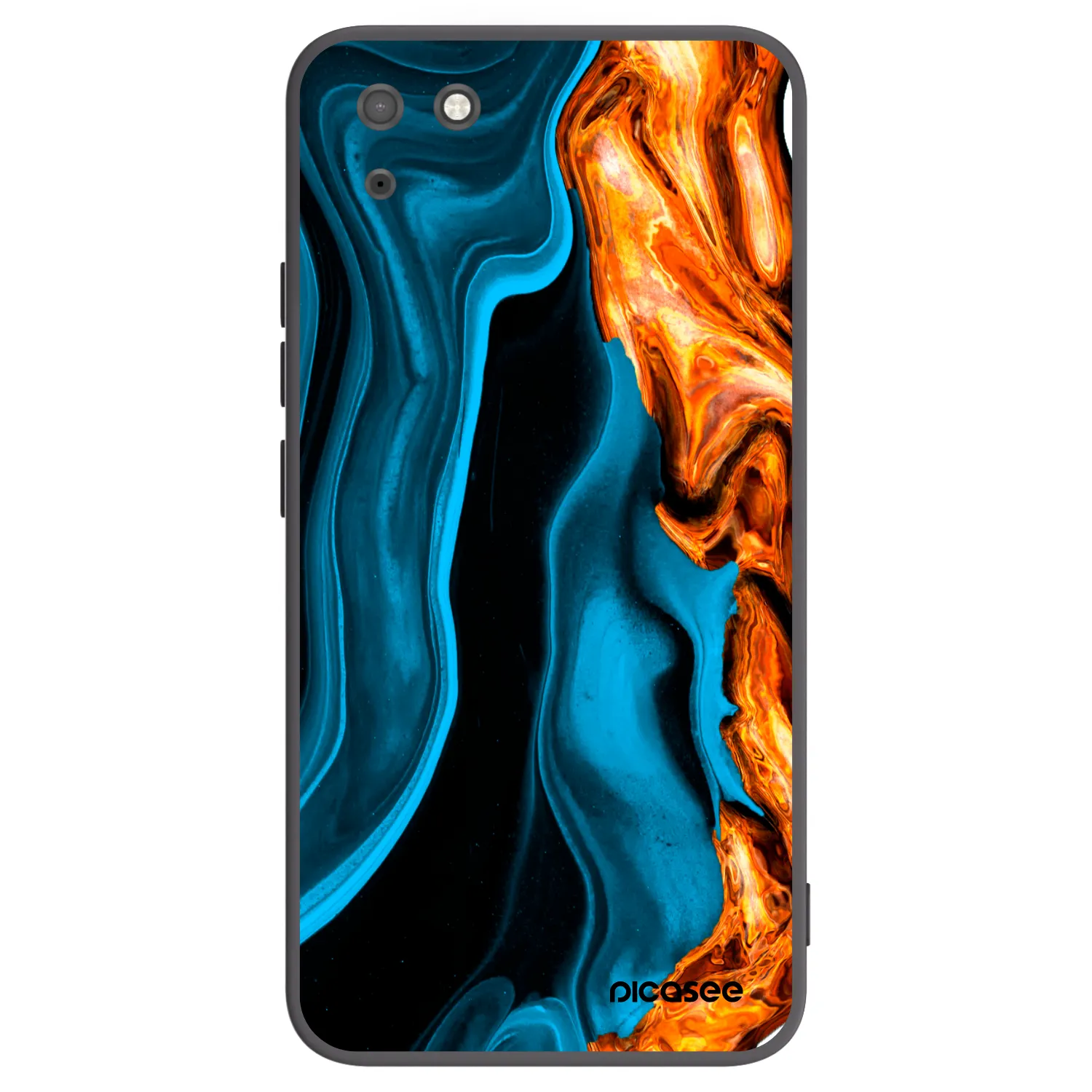 Picasee Μαύρη θήκη σιλικόνης για Huawei Y5P - Gold blue