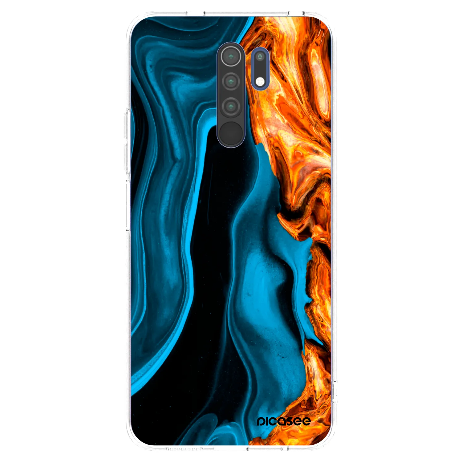 Picasee διαφανής θήκη σιλικόνης Xiaomi Redmi 9 - Gold blue