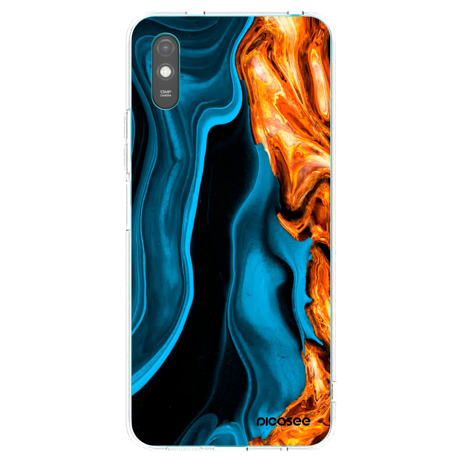 Picasee διαφανής θήκη σιλικόνης Xiaomi Redmi 9A - Gold blue